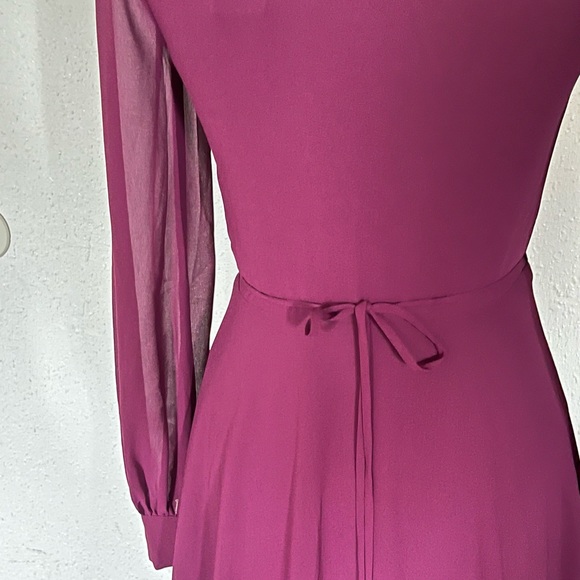 Lulu's My Whole Heart Long Sheer Button Sleeve Maxi Wrap Dress - Picture 8 of 15